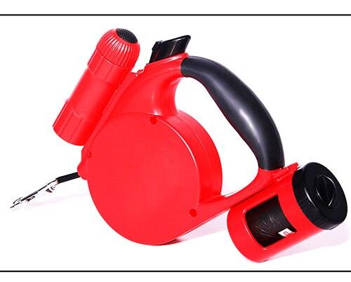 Correa retráctil para perros Nightwalk de 4,5 m con luz LED y dispensador de bolsas para excrementos.