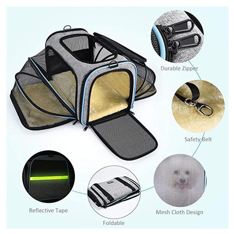 Pet Travel Haven: Transportín expandible y reflectante para gatos para un viaje seguro y cómodo…