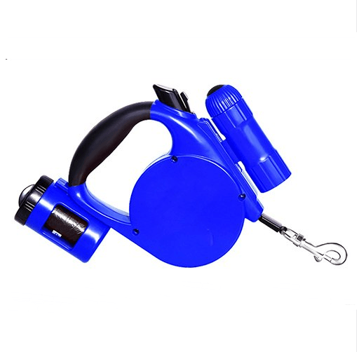 Correa retráctil para perros Nightwalk de 4,5 m con luz LED y dispensador de bolsas para excrementos.